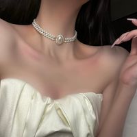 Elegant Heart Shape Imitation Pearl Alloy Beaded Plating Inlay Rhinestones Pearl Women's Pendant Necklace sku image 73