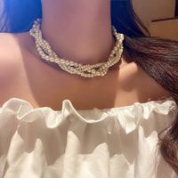 Elegante Forma De Corazón Perla De Imitación Aleación Con Cuentas Enchapado Embutido Diamantes De Imitación Perla Mujeres Collar Colgante sku image 70