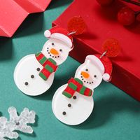 1 Pair Cute Christmas Tree Christmas Socks Snowflake Painted Arylic Drop Earrings main image 3