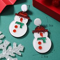 1 Pair Cute Christmas Tree Christmas Socks Snowflake Painted Arylic Drop Earrings sku image 6
