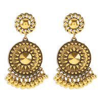 1 Pair Vintage Style Simple Style Roman Style Sun Alloy Drop Earrings main image 2