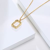 Wholesale Simple Style Square Brass Plating Gold Plated Pendant Necklace main image 6