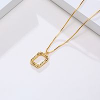 Wholesale Simple Style Square Brass Plating Gold Plated Pendant Necklace sku image 1
