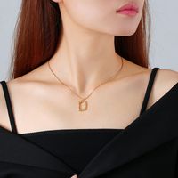 Wholesale Simple Style Square Brass Plating Gold Plated Pendant Necklace main image 5