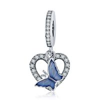 Casual Heart Shape Flower Butterfly Sterling Silver Inlay Zircon Jewelry Accessories sku image 8