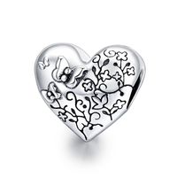 Casual Heart Shape Flower Butterfly Sterling Silver Inlay Zircon Jewelry Accessories sku image 2