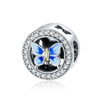 Casual Heart Shape Flower Butterfly Sterling Silver Inlay Zircon Jewelry Accessories sku image 7