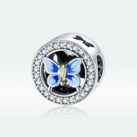 Casual Heart Shape Flower Butterfly Sterling Silver Inlay Zircon Jewelry Accessories main image 3