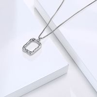 Wholesale Simple Style Square Brass Plating Gold Plated Pendant Necklace sku image 2