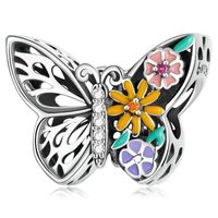 Casual Heart Shape Flower Butterfly Sterling Silver Inlay Zircon Jewelry Accessories sku image 9