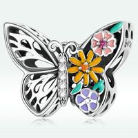 Casual Heart Shape Flower Butterfly Sterling Silver Inlay Zircon Jewelry Accessories main image 7