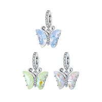 Casual Heart Shape Flower Butterfly Sterling Silver Inlay Zircon Jewelry Accessories main image 5