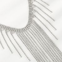 Wholesale Jewelry Modern Style Simple Style Tassel Iron Rhinestones Inlay Pendant Necklace main image 3