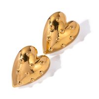 1 Pair Simple Style Heart Shape Plating Stainless Steel 18k Gold Plated Earrings main image 4