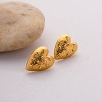 1 Pair Simple Style Heart Shape Plating Stainless Steel 18k Gold Plated Earrings main image 5