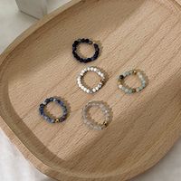 Classic Style Round Stainless Steel Artificial Crystal Beaded Handmade Women's Rings main image 3