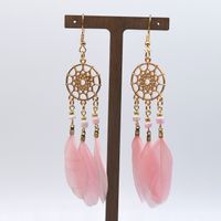 Wholesale Jewelry Classic Style Leaf Feather Patchwork Drop Earrings sku image 4