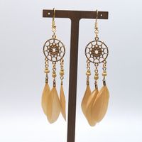 Wholesale Jewelry Classic Style Leaf Feather Patchwork Drop Earrings sku image 14