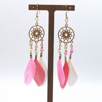 Wholesale Jewelry Classic Style Leaf Feather Patchwork Drop Earrings sku image 6