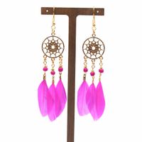 Wholesale Jewelry Classic Style Leaf Feather Patchwork Drop Earrings sku image 10