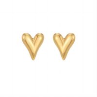 1 Pair IG Style Elegant Romantic Heart Shape Polishing Plating Stainless Steel 18K Gold Plated Ear Studs main image 3
