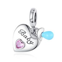 Casual Letter Heart Shape Copper Plating Inlay Zircon Charms main image 4