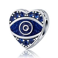Ig Style Cross Devil's Eye Heart Shape Copper Plating Inlay Zircon Jewelry Accessories main image 4