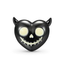 Ig Style Funny Pumpkin Heart Shape Skull Copper Plating Inlay Zircon Halloween Jewelry Accessories sku image 5