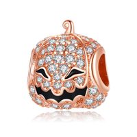 Ig Style Funny Pumpkin Heart Shape Skull Copper Plating Inlay Zircon Halloween Jewelry Accessories main image 6