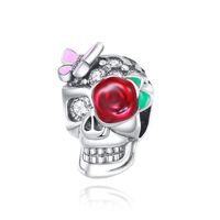 Ig Style Funny Pumpkin Heart Shape Skull Copper Plating Inlay Zircon Halloween Jewelry Accessories sku image 6