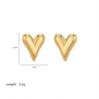 1 Paar IG-Stil Elegant Romantisch Herzform Polieren Überzug Rostfreier Stahl 18 Karat Vergoldet Ohrstecker sku image 2