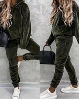 Outdoor Street Women's Casual Solid Color Cotton Blend Polyester Pants Sets Pants Sets sku image 5