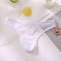 Solid Color Seamless Breathable Invisible Low Waist Thong Panties main image 4