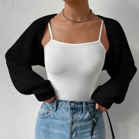 Women's Sweater Long Sleeve Sweaters & Cardigans Rib-knit Casual Simple Style Solid Color main image 4