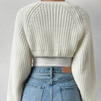 Women's Sweater Long Sleeve Sweaters & Cardigans Rib-knit Casual Simple Style Solid Color main image 2