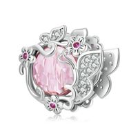 Casual Streetwear Heart Shape Flower Butterfly Sterling Silver Inlay Zircon Jewelry Accessories sku image 5