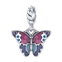 Casual Streetwear Heart Shape Flower Butterfly Sterling Silver Inlay Zircon Jewelry Accessories sku image 2