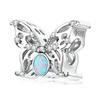 Casual Streetwear Heart Shape Flower Butterfly Sterling Silver Inlay Zircon Jewelry Accessories sku image 6