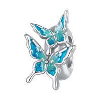 Casual Streetwear Heart Shape Flower Butterfly Sterling Silver Inlay Zircon Jewelry Accessories sku image 1