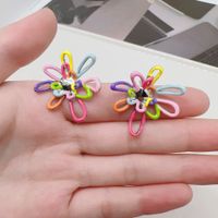 1 Pair Vintage Style Flower Plating Copper Ear Studs main image 1