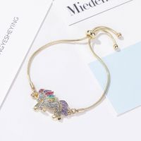 Cartoon Style Cute Unicorn Alloy Inlay Zircon Kid's Bracelets sku image 2