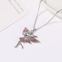 Fairy Style Cartoon Character Heart Shape Alloy Inlay Zircon Women's Pendant Necklace main image 3