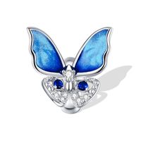 Casual Streetwear Heart Shape Flower Butterfly Sterling Silver Inlay Zircon Jewelry Accessories sku image 3