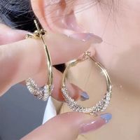 1 Pair Simple Style Solid Color Inlay Copper Pearl Zircon Earrings main image 1