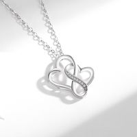 Elegant Romantic Heart Shape Sterling Silver Zircon Pendant Necklace In Bulk main image 1