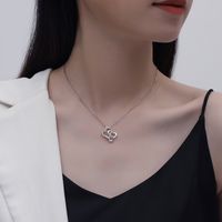 Elegant Romantic Heart Shape Sterling Silver Zircon Pendant Necklace In Bulk main image 3