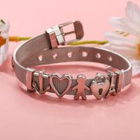 Elegante Lindo Personaje Animado Forma De Corazón Acero Titanio Brazalete main image 1