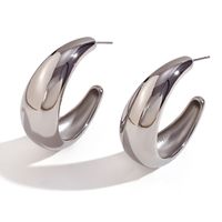 1 Pair Simple Style Classic Style C Shape Plating Stainless Steel 18k Gold Plated Ear Studs sku image 1