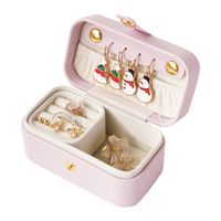 Elegant Solid Color Pu Leather Jewelry Boxes sku image 1
