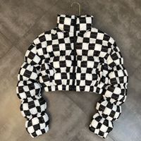 Cute Checkered Cotton Blend Girls Outerwear main image 4